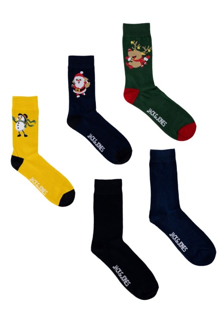Socks Jacsully Socks 5 Pack 12223923 14-0952 TCX Spicy Mustard/Navy Blazer