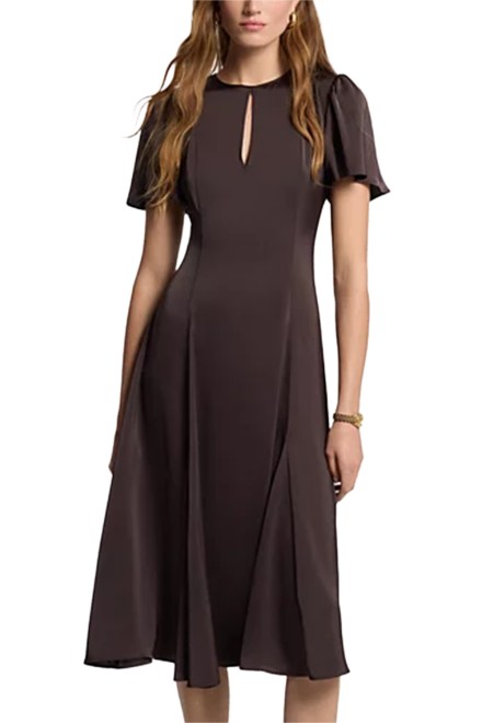 Dress Satin Ss Midi MF683LWAYJ 201 chocolate