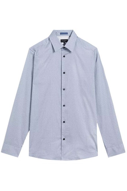 Shirt Wanson Ls Herringbone Geo Shirt 269195 pl-blue