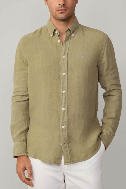 Shirt Drop 2 Ess Gmd Linen Brpt HM3010264 715 light khaki gre