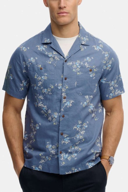 Shirt D4 Ovin S/S Printed M4011130A kai spring buds blue