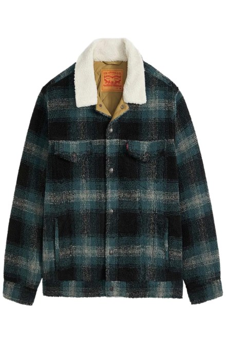 Jacket Type 3 Ext Sherpa Trucker 008DM0001 merle plaid/frost gray plaid