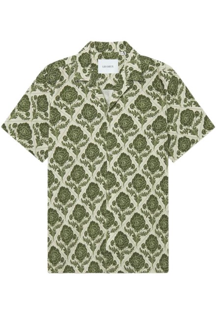 Shirt Lesley Flower Tile Aop Ss LDM401102 565215-vintage green/ivory