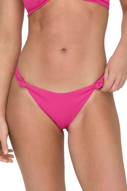 Bikini Bottom Onlsienna Rib Knot Brazilian 15314222 18-2436 TCX fuchsia purple