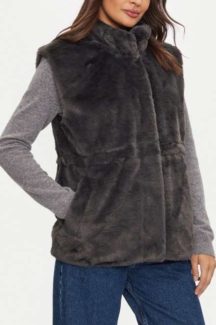 Γουνακι Vmsonjapoppy Faux Fur Waistcoat 10310131 19-0201 TCX asphalt