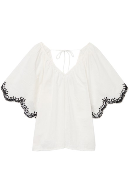 Top Vmdiana 2/4 V-Neck Wvn Btq 10329098 11-0602 TCX snow white