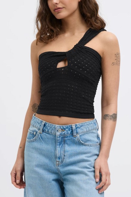 Top Jxneye One Shoulder Knit 12275504 C-N10 black