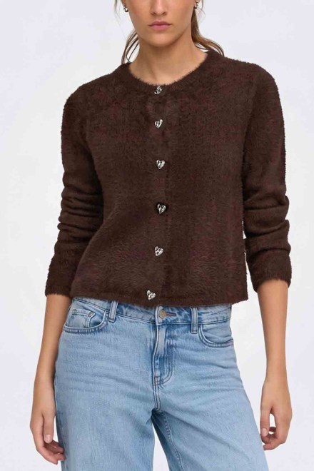 Cardigan Onlkerry Piumo Button 15374812 19-1015 TCX bracken