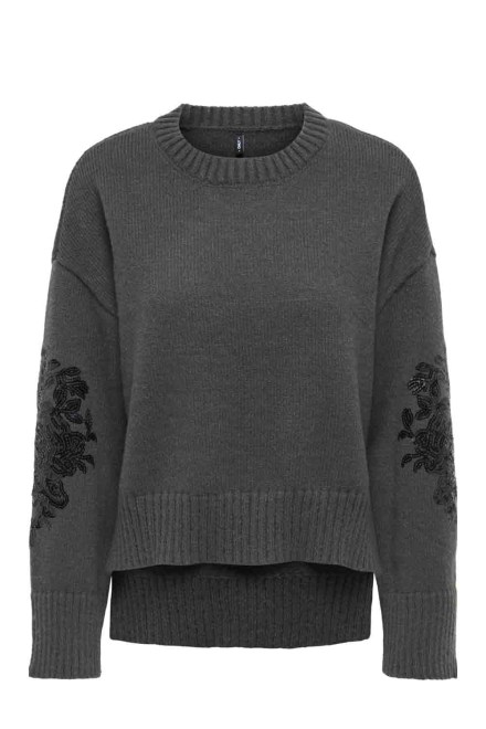 Pullover Onlannika Sequins O-Neck 15378500 BS000088 dark grey melange