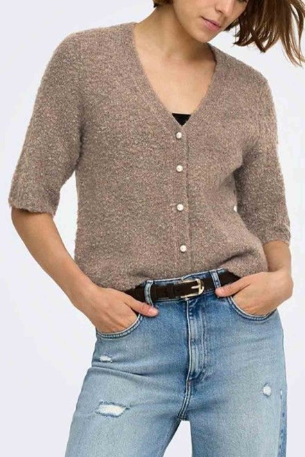 Cardigan Onlbouble Ss V-Neck Button 15374815 19-1015 TCX bracken
