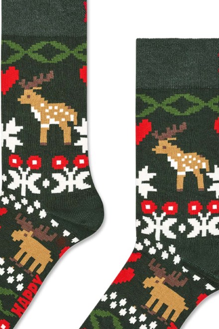 Socks Fair Isle Reindeer Love P006146 multicolor