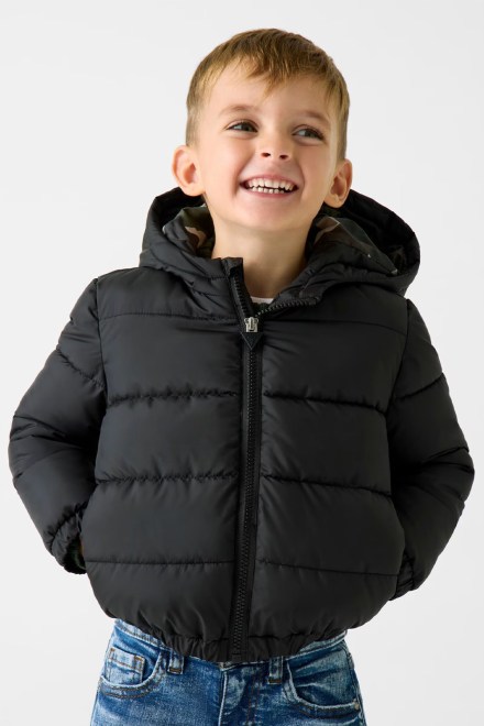 Boy Jacket Hooded Ls Padded Puffer W/Zip L5BL16W3090 jblk jet black a996