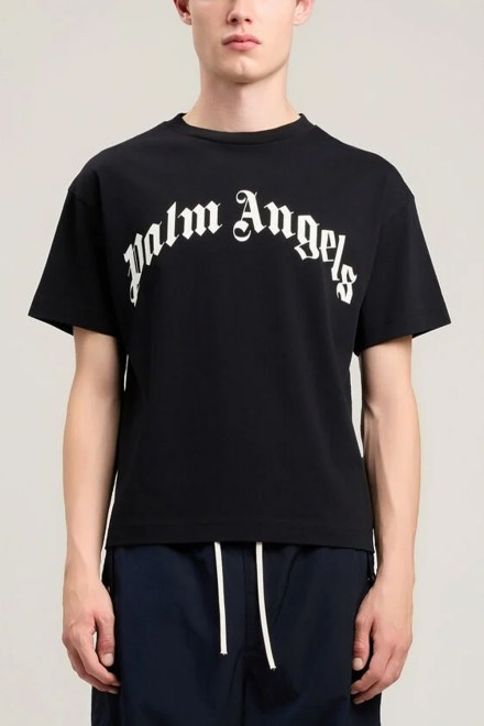 T-Shirt Curved Logo Regular PMAA109S26JER00G 1003-black off white