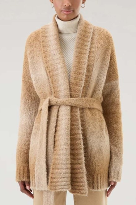 Cardigan Check Wool CFWWKN0233FRUF0695 7391 suede brown