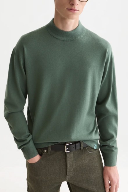 Πουλοβερ Dropped Shoulder Mock Neck 183600 301 dark forest