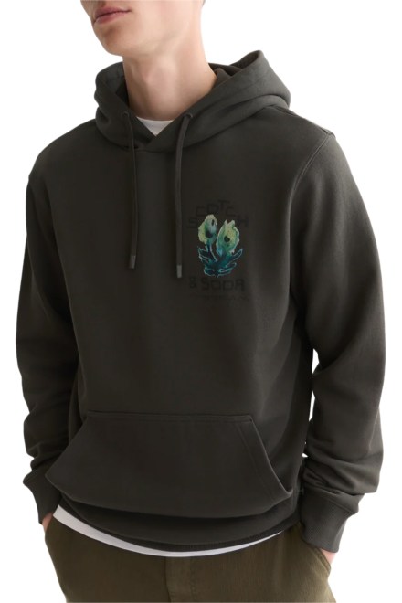 Sweatshirt Front And Back Artwork Regular Fit Hoodie 183341 021 raven