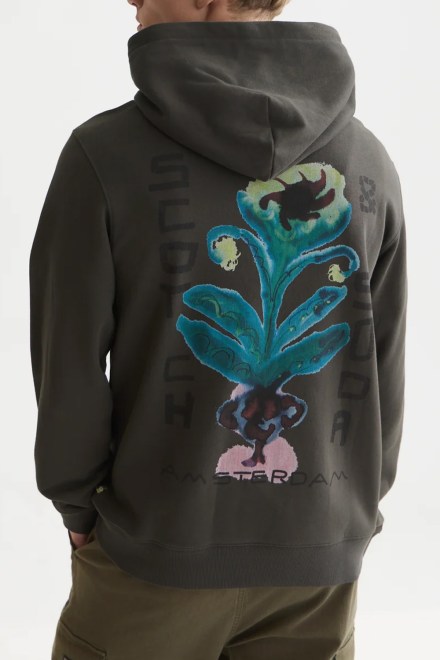 Sweatshirt Front And Back Artwork Regular Fit Hoodie 183341 021 raven