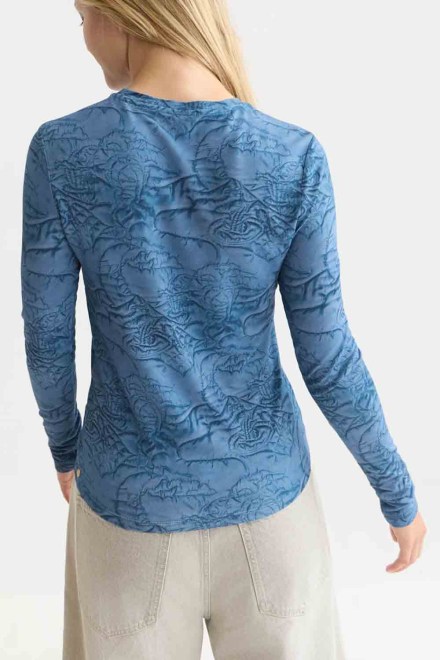Blouse All Over Printed U9B01752T 925 tea ceremony stonewash