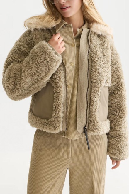 Μπουφαν Faux Fur Short U9G01689T 090 aluminum