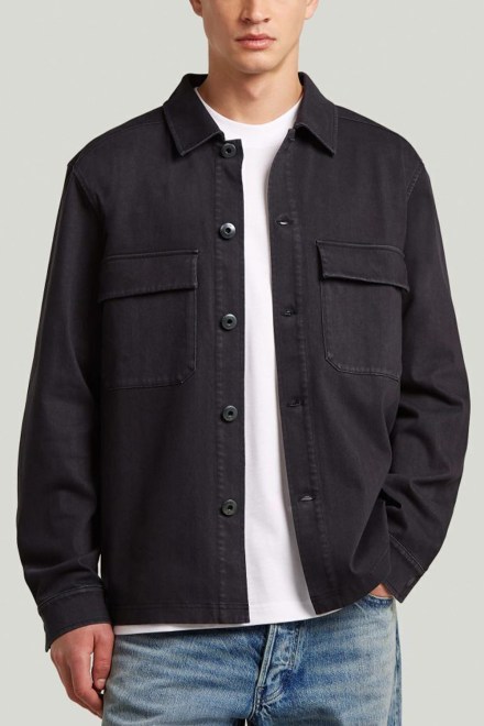 Shirt Washed Hb Overshirt Sw L\S D30657-E161-B564 dk black gd